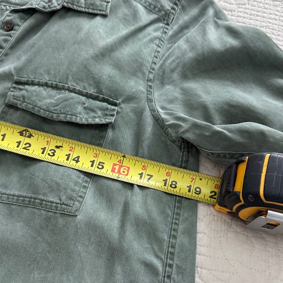 Green Denim old Navy Utility Button-Up Shirt Dress vintage olive green denim - Picture 8 of 11